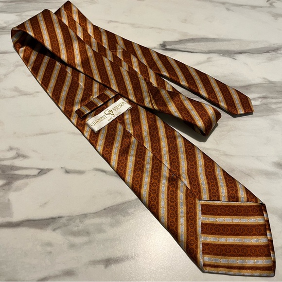 Gianni Viera 100% Silk Striped Tie - Picture 2 of 5